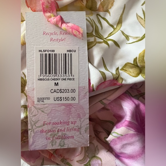 NWOT LOVESHACKFANCY X HURLEY HIBISCUS CHEEKY ONE PIECE. Size Medium! - Picture 9 of 9